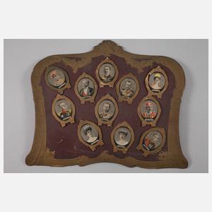 Seidenbilder europäischer Hochadel und Militär