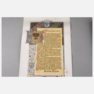 Gedenkrolle Deutsche Turin's an Fürst Bismarck