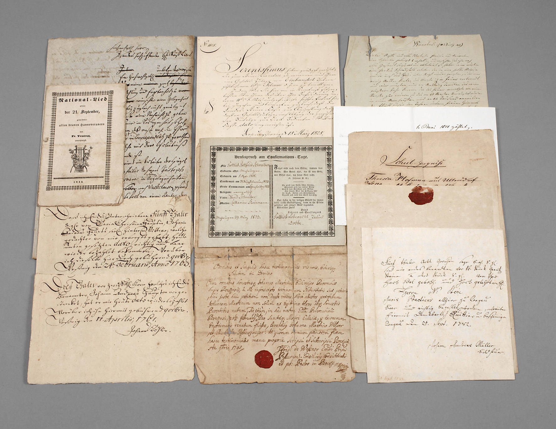 Konvolut historische Dokumente 18./19. Jh.