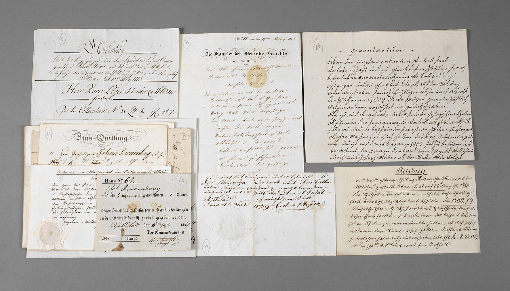 Konvolut historische Dokumente Willisau (Schweiz)