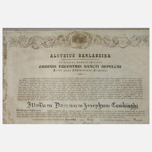 Urkunde Vatikan 1929