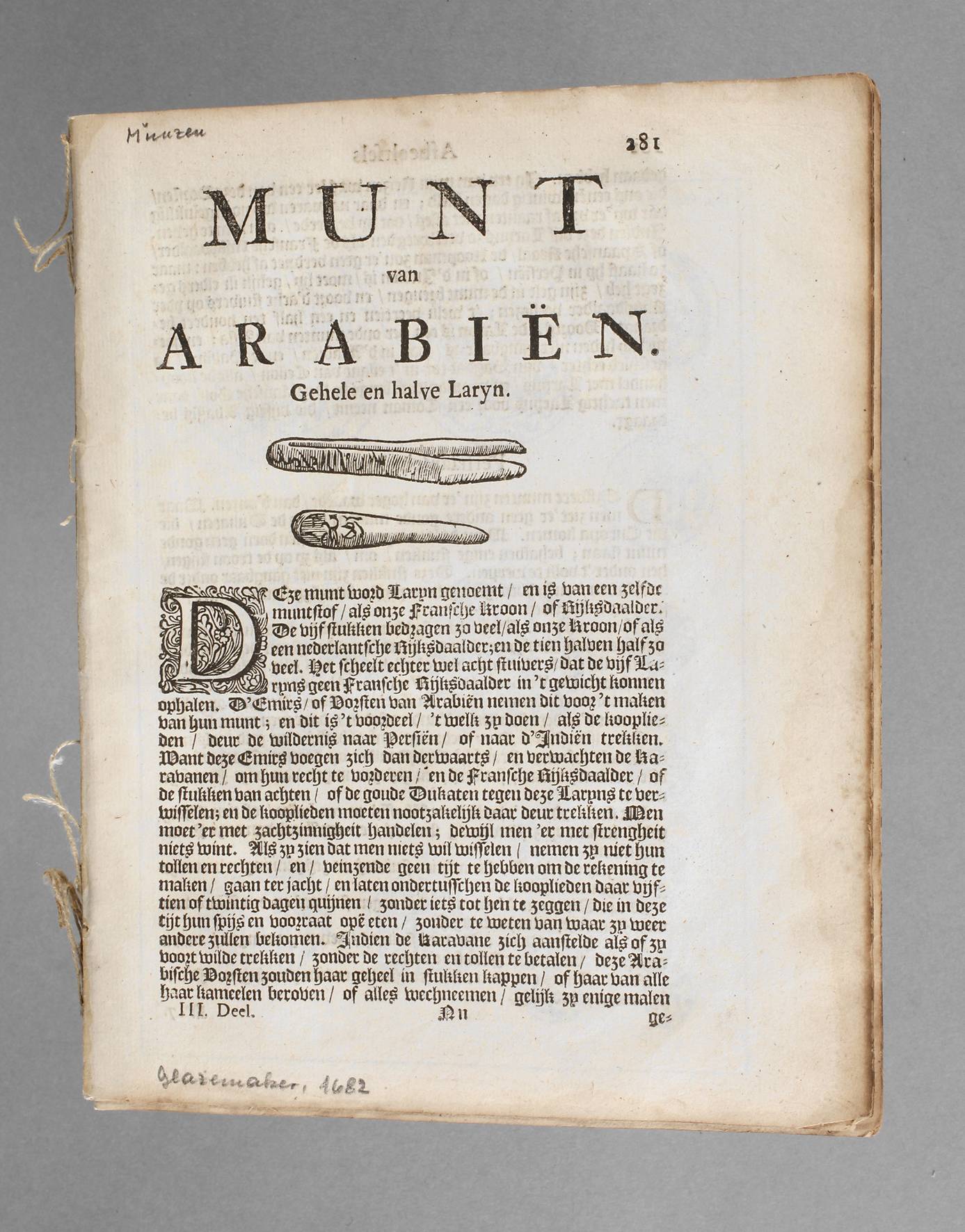 Historische Schrift Münzen Asiens 1682