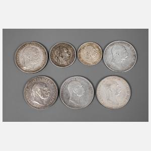 Konvolut Silbermünzen Österreich-Ungarn