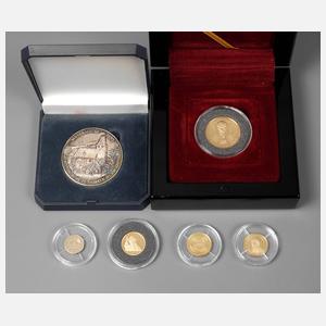 Konvolut Gedenkprägungen in Gold