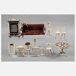 Konvolut Miniaturmöbel Bein
