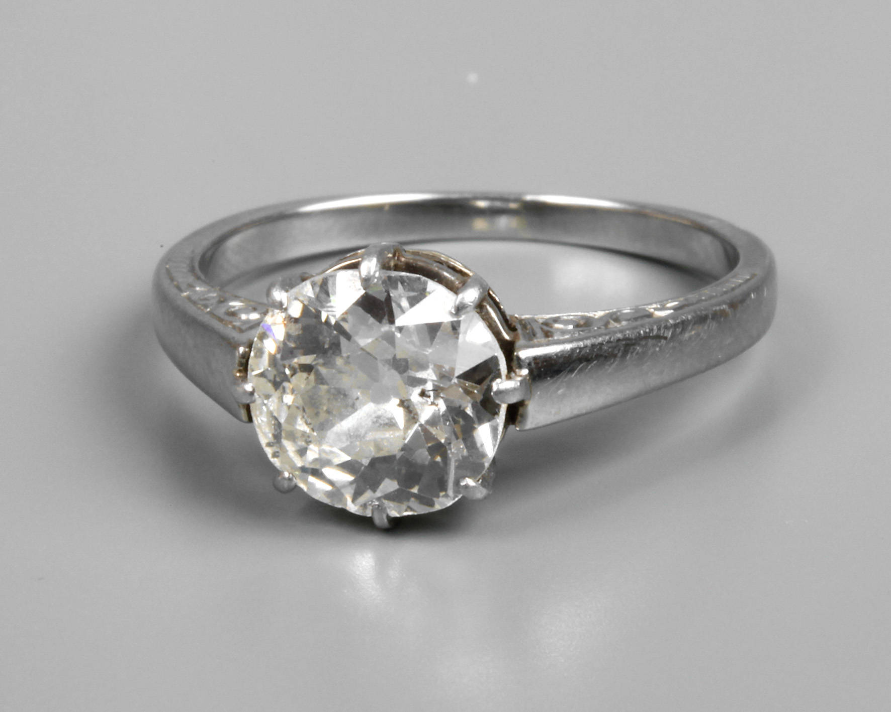 Damenring mit Altschliffdiamant von ca. 1,5 ct