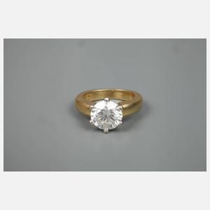 Solitärring mit Brillant von ca. 3,2 ct + Expertise