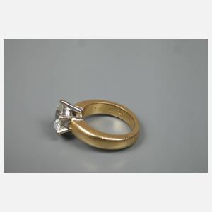 Solitärring mit Brillant von ca. 3,2 ct + Expertise