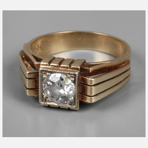 Herrenring mit Altschliffdiamant von ca. 1 ct