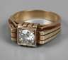 Herrenring mit Altschliffdiamant von ca. 1 ct
