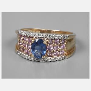 Damenring mit Saphiren und Diamanten