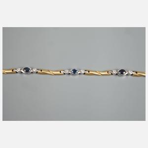 Schmuckset mit Saphiren und Diamanten