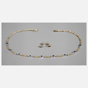 Schmuckset mit Saphiren und Diamanten