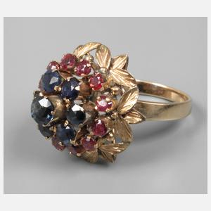 Damenring mit Saphiren und Rubinen