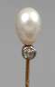 Reversnadel mit Perle und Diamant