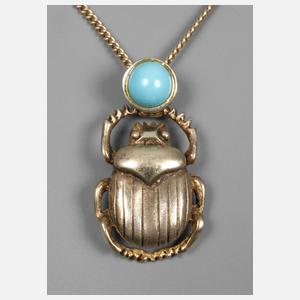 Skarabäus-Anhänger mit Türkis