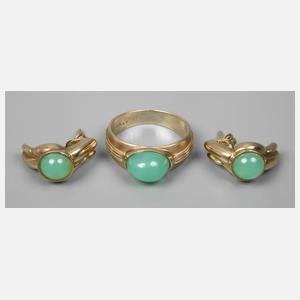 Schmuckset mit Chrysopras