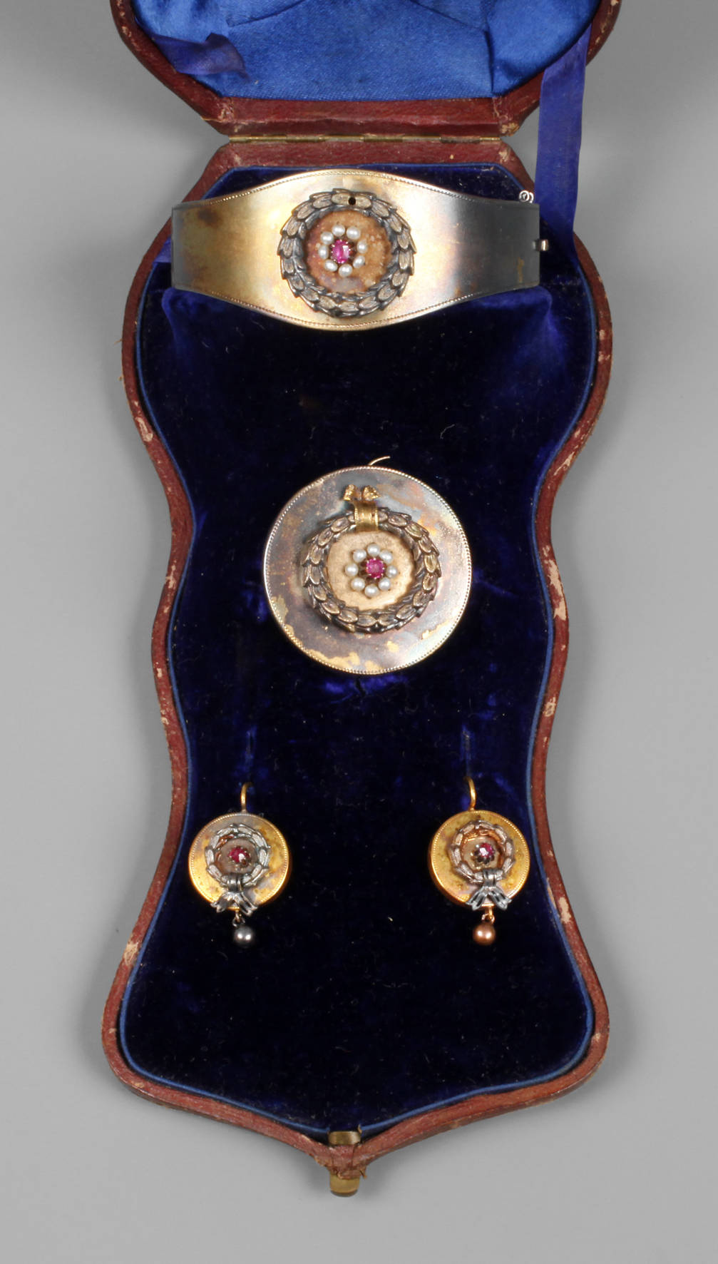 Schmuckset Biedermeier in Etui