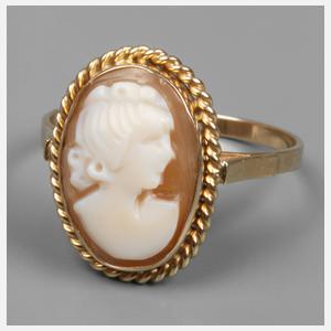 Damenring mit Muschelkamee