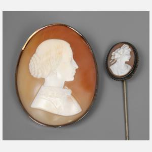 Zwei Teile Schmuck mit Kameen