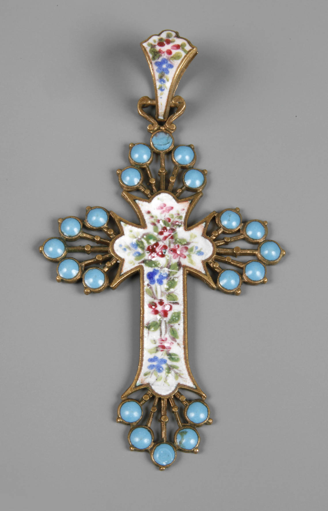 Kreuz Anhänger mit Emaillebelag