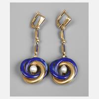 Paar Ohrhänger mit Emaille und Perlen111