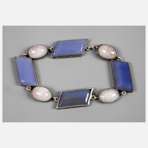 Armband mit Chalzedonen und Rosenquarz