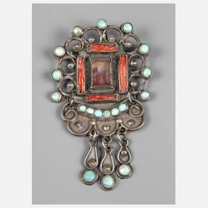Mexiko Brosche mit Steinbesatz
