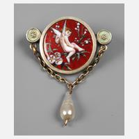 Jugendstilbrosche mit Emaillemalerei111