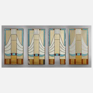 Vier Bleiglasfenster Jugendstil