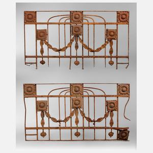 Paar Brüstungsgitter Jugendstil