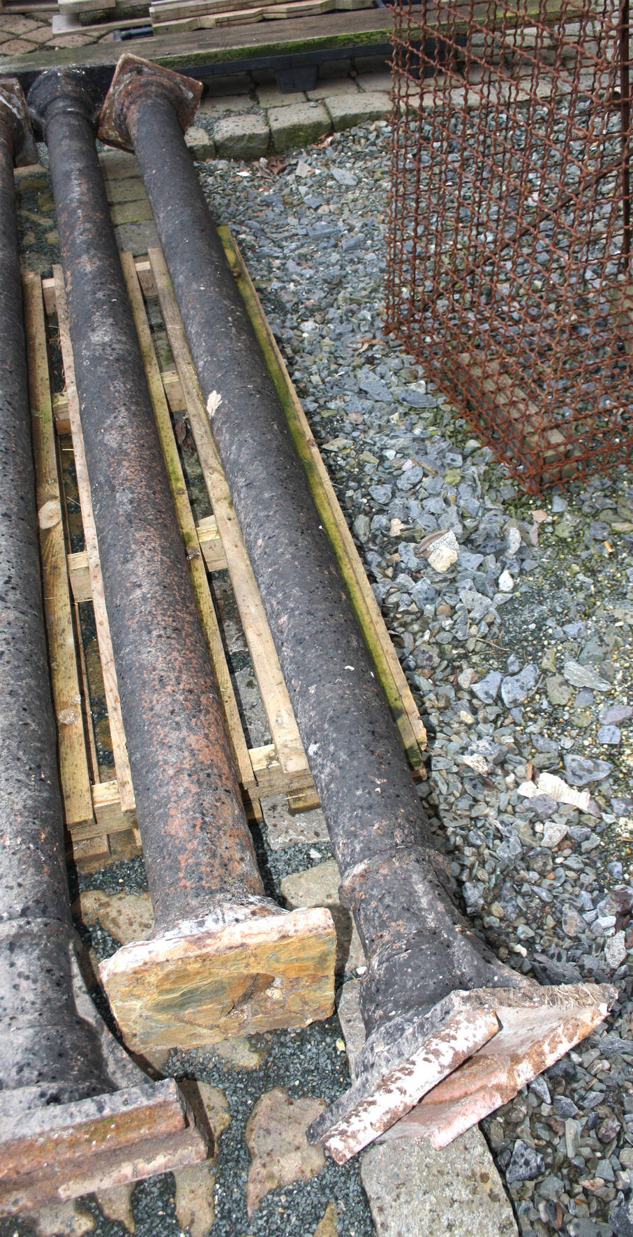 Paar Industriesäulen Gusseisen