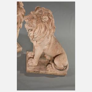 Paar Gartenplastiken Löwe