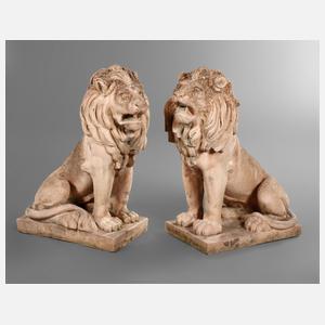 Paar Gartenplastiken Löwe