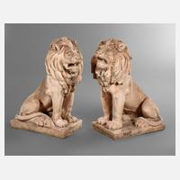Paar Gartenplastiken Löwe111