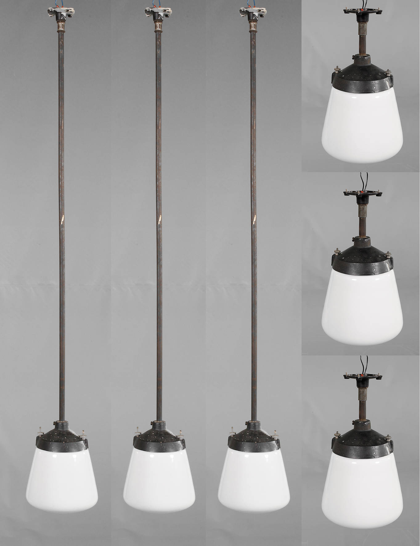 Sechs Industrielampen