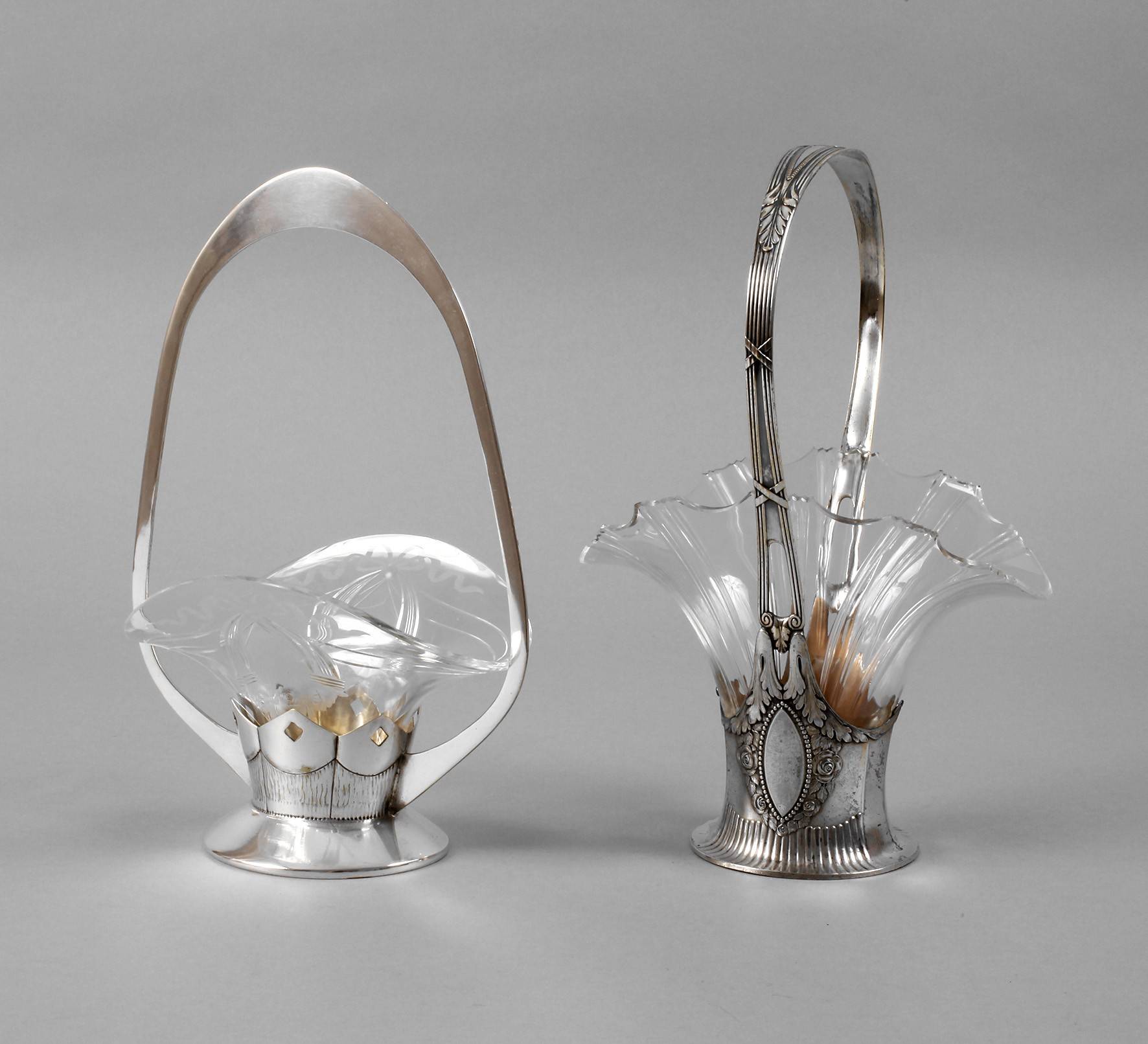 WMF Geislingen zwei Jugendstilkörbchen