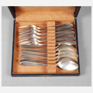 Richard Riemerschmid sechs Kaffeelöffel und sechs Kuchengabeln