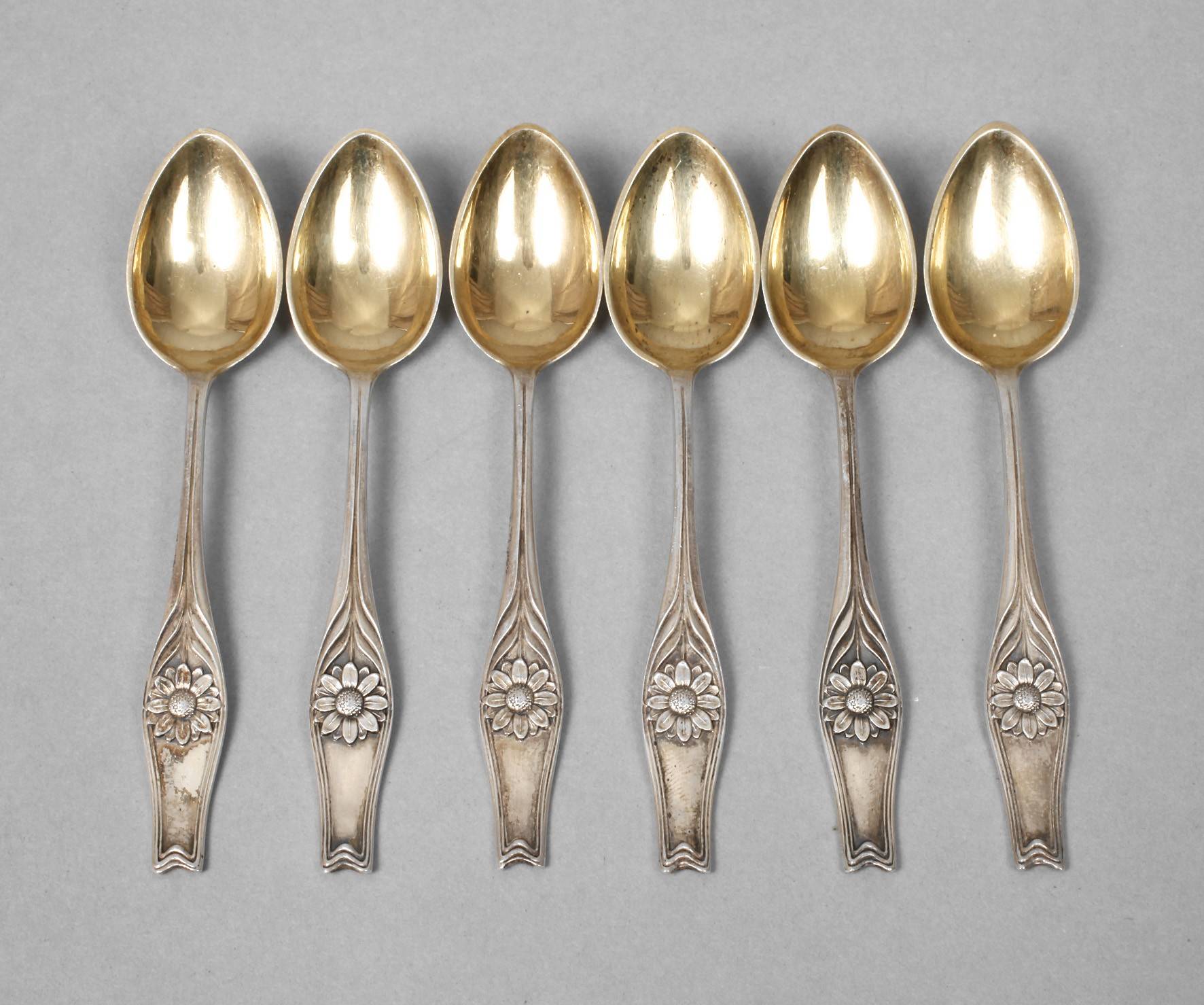 Sechs Mokkalöffel Jugendstil