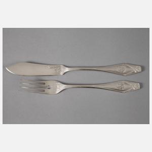 Silber Fischbesteck Jugendstil