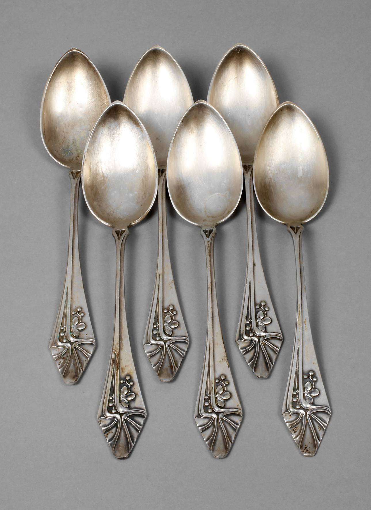 Silber sechs Suppenlöffel Jugendstil