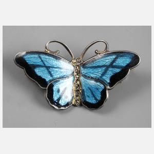 Schmetterlingsbrosche mit Emaillebesatz