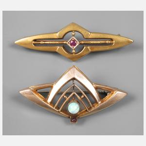 Zwei Jugendstilbroschen