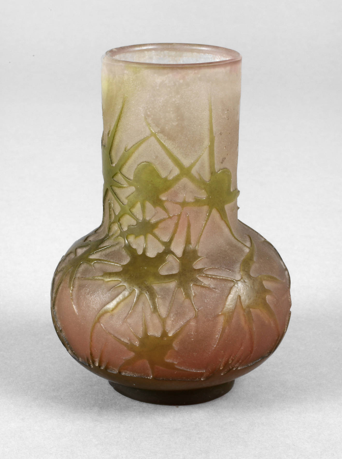 Émile Gallé Jugendstilvase Disteldekor