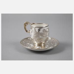 KPM Berlin Mokkatasse Silberoverlay