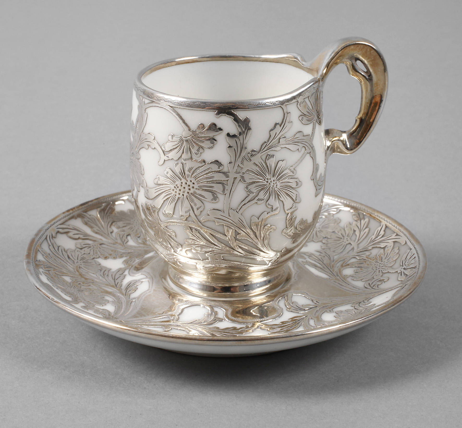 KPM Berlin Mokkatasse Silberoverlay