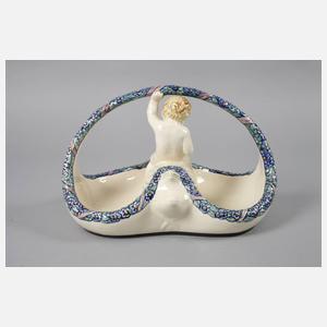 Karlsruhe Henkelschale mit Putto und Schwan