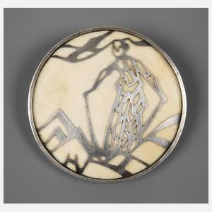 Art déco-Brosche mit Elfenbein