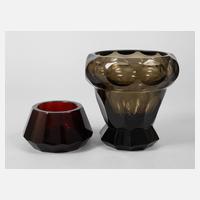 Zwei massive böhmische Glasschalen111