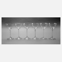 Sechs Weingläser Art déco111